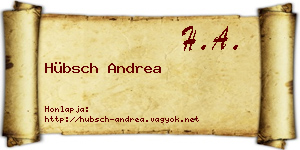 Hübsch Andrea névjegykártya